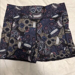 Constantly Varied Gear Skull Print Athletic Shorts - Black, Blue, and Grey - XXL
